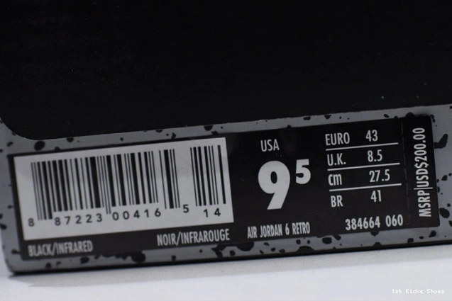 1st Kicks Shoes 384664- 1205 black air infrared retro jordan 6 AllSeason 1111